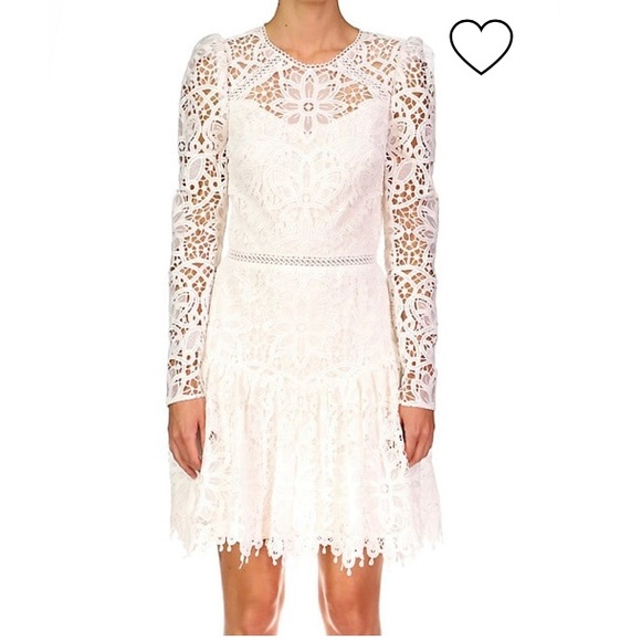 ML MONIQUE LHUILLIER EMBROIDERED LACE MINI DRESS - Picture 2 of 6